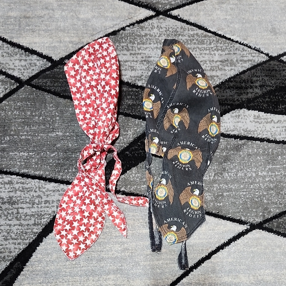 MOTORCYCLE RIDING HEADWRAP DO-RAG SKULL CAP BANDANA BUNDLE